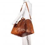 Reisetasche Größe L Cognac, Farbe: cognac, Marke: Hausfelder Manufaktur, EAN: 4065646000636, Abmessungen in cm: 53x28x30, Bild 4 von 7