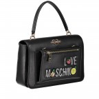 Handtasche mit Clutch Schwarz, Farbe: schwarz, Marke: Love Moschino, EAN: 8059610050235, Abmessungen in cm: 28.5x19x8.5, Bild 1 von 9