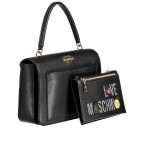 Handtasche mit Clutch Schwarz, Farbe: schwarz, Marke: Love Moschino, EAN: 8059610050235, Abmessungen in cm: 28.5x19x8.5, Bild 2 von 9