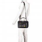 Handtasche mit Clutch Schwarz, Farbe: schwarz, Marke: Love Moschino, EAN: 8059610050235, Abmessungen in cm: 28.5x19x8.5, Bild 4 von 9
