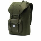 Rucksack Little America Rubber Straps Volumen 23 Liter Olive Night Crosshatch, Farbe: grün/oliv, Marke: Herschel, EAN: 0828432243990, Abmessungen in cm: 28x50x17, Bild 2 von 4