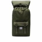 Rucksack Little America Rubber Straps Volumen 23 Liter Olive Night Crosshatch, Farbe: grün/oliv, Marke: Herschel, EAN: 0828432243990, Abmessungen in cm: 28x50x17, Bild 3 von 4