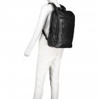 Rucksack London mit Laptopfach 15 Zoll Schwarz, Farbe: schwarz, Marke: Hausfelder Manufaktur, EAN: 4251672710407, Abmessungen in cm: 30x44x13, Bild 4 von 4