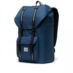 Rucksack Little America mit Laptopfach 15 Zoll Volumen 23 Liter Ensign Blue Crosshatch, Farbe: blau/petrol, Marke: Herschel, EAN: 0828432529803, Abmessungen in cm: 28.56x49.9x17.78, Bild 3 von 5