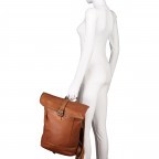 Rucksack Vintage 3.0 mit Rolltop Braun, Farbe: braun, Marke: Hausfelder Manufaktur, EAN: 4065646007055, Abmessungen in cm: 28x42x12.5, Bild 5 von 8