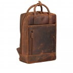 Rucksack Huntsville Horacio mit Laptopfach 14 Zoll, Farbe: schwarz, cognac, Marke: Hausfelder Manufaktur, Bild 2 von 6