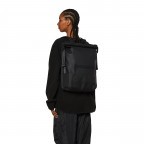 Rucksack Trail Rolltop Backpack mit Laptopfach 15 Zoll Black, Farbe: schwarz, Marke: Rains, EAN: 5711747529475, Abmessungen in cm: 36x47x13, Bild 4 von 6