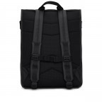 Rucksack Trail Rolltop Backpack mit Laptopfach 15 Zoll, Farbe: schwarz, grau, blau/petrol, Marke: Rains, Abmessungen in cm: 36x47x13, Bild 2 von 5