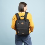 Rucksack Adventurer Medium mit zwei auswechselbaren Vortaschen, Farbe: schwarz, grau, blau/petrol, cognac, grün/oliv, rot/weinrot, flieder/lila, orange, beige, Marke: Cabaia, Abmessungen in cm: 27x41x16, Bild 7 von 10