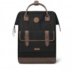 Rucksack Adventurer Large mit zwei auswechselbaren Vortaschen, Farbe: schwarz, braun, cognac, Marke: Cabaia, Abmessungen in cm: 29x49x17, Bild 3 von 10