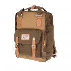 Rucksack Macaroon Bicolor Volumen 16 Liter Khaki Army, Farbe: taupe/khaki, Marke: Doughnut, EAN: 4897065906240, Abmessungen in cm: 28x38x11, Bild 2 von 8