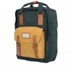 Rucksack Macaroon Bicolor Volumen 16 Liter Slate Green Yellow, Farbe: blau/petrol, Marke: Doughnut, EAN: 4895222501970, Abmessungen in cm: 28x38x11, Bild 2 von 8