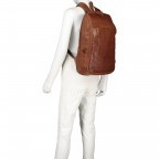 Rucksack Bristol mit Laptopfach 15 Zoll Cognac, Farbe: cognac, Marke: Hausfelder Manufaktur, EAN: 4251672733109, Abmessungen in cm: 30x44x13, Bild 5 von 6