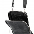 Handytasche Croco mit Schulterriemen Schwarz, Farbe: schwarz, Marke: Hausfelder Manufaktur, Abmessungen in cm: 11x17.5x2, Bild 4 von 4