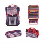Schulranzen Sunny Set 4-teilig Happy Stripes, Farbe: rosa/pink, Marke: Scout, EAN: 4007953416748, Abmessungen in cm: 30x39x20, Bild 1 von 10
