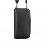 Handytasche mit Schulterriemen Schwarz, Farbe: schwarz, Marke: Hausfelder Manufaktur, Abmessungen in cm: 11x20x5.5, Bild 3 von 10
