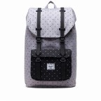 Rucksack Little America Medium Rubber Straps Volumen 14 Liter Polka Dot Crosshatch Grey Black, Farbe: grau, Marke: Herschel, EAN: 0828432372911, Abmessungen in cm: 28x43x12, Bild 1 von 5