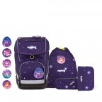 Schulranzen Cubo Galaxy Glow Edition Set 5-teilig Bärgasus Glow, Farbe: flieder/lila, Marke: Ergobag, EAN: 4057081077359, Abmessungen in cm: 25x40x20, Bild 1 von 7