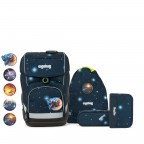 Schulranzen Cubo Galaxy Glow Edition Set 5-teilig KoBärnikus Glow, Farbe: blau/petrol, Marke: Ergobag, EAN: 4057081077366, Abmessungen in cm: 25x40x20, Bild 1 von 7