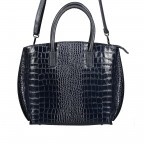 Handtasche Croco Dunkelblau, Farbe: blau/petrol, Marke: Hausfelder Manufaktur, EAN: 4065646003552, Abmessungen in cm: 26x25x13, Bild 1 von 7