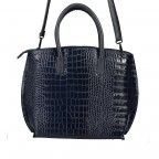 Handtasche Croco Dunkelblau, Farbe: blau/petrol, Marke: Hausfelder Manufaktur, EAN: 4065646003552, Abmessungen in cm: 26x25x13, Bild 2 von 7