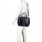 Handtasche Croco Dunkelblau, Farbe: blau/petrol, Marke: Hausfelder Manufaktur, EAN: 4065646003552, Abmessungen in cm: 26x25x13, Bild 3 von 7