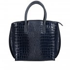 Handtasche Croco Dunkelblau, Farbe: blau/petrol, Marke: Hausfelder Manufaktur, EAN: 4065646003552, Abmessungen in cm: 26x25x13, Bild 7 von 7