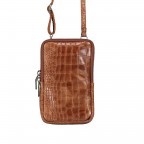 Handytasche Croco mit Schulterriemen Cognac, Farbe: cognac, Marke: Hausfelder Manufaktur, EAN: 4065646001961, Abmessungen in cm: 11x17.5x2, Bild 1 von 4