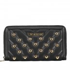 Geldbörse Schwarz, Farbe: schwarz, Marke: Love Moschino, EAN: 8059826084017, Abmessungen in cm: 19.5x11x3, Bild 1 von 5