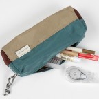 Schlampermäppchen Pen Case Glossy Blocking Series Navy Mastard, Farbe: blau/petrol, Marke: Doughnut, EAN: 4895222503509, Abmessungen in cm: 18x6.5x5.5, Bild 3 von 4