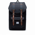 Rucksack Little America Cotton Webbing Volumen 23 Liter Black Black Tan, Farbe: schwarz, Marke: Herschel, EAN: 0828432314591, Abmessungen in cm: 28x50x17, Bild 1 von 5