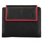 Geldbörse Multicolor Schwarz Rot, Farbe: rot/weinrot, Marke: Hausfelder Manufaktur, EAN: 4039584251801, Abmessungen in cm: 13x10.5x2.2, Bild 1 von 5