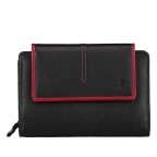 Geldbörse Multicolor Schwarz Rot, Farbe: rot/weinrot, Marke: Hausfelder Manufaktur, EAN: 4039584251818, Abmessungen in cm: 14.7x10.5x3.5, Bild 1 von 5