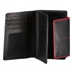 Geldbörse Multicolor Schwarz Rot, Farbe: rot/weinrot, Marke: Hausfelder Manufaktur, EAN: 4039584251818, Abmessungen in cm: 14.7x10.5x3.5, Bild 4 von 5