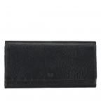 Geldbörse Amra Bradley mit RFID-Funktion Schwarz, Farbe: schwarz, Marke: Hausfelder Manufaktur, EAN: 4251672748738, Abmessungen in cm: 19x9.5x2.5, Bild 1 von 5