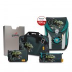 Schulranzen Ergoflex Max Set 5-teilig Dino Attack, Farbe: blau/petrol, Marke: DerDieDas, EAN: 4006047081206, Abmessungen in cm: 29x39x25, Bild 1 von 13