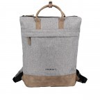 Rucksack RS48 Light Grey Cognac, Farbe: grau, Marke: Franky, EAN: 4251672747113, Abmessungen in cm: 27x39x12, Bild 1 von 7