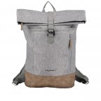 Rucksack RS49 Light Grey Cognac, Farbe: grau, Marke: Franky, EAN: 4251672747168, Abmessungen in cm: 28x44x12, Bild 1 von 9