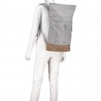 Rucksack RS49 Light Grey Cognac, Farbe: grau, Marke: Franky, EAN: 4251672747168, Abmessungen in cm: 28x44x12, Bild 5 von 9