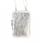 Handytasche Metallic mit Schulterriemen Silber, Farbe: metallic, Marke: Hausfelder Manufaktur, EAN: 4065646002524, Abmessungen in cm: 11x17.5x2, Bild 1 von 6