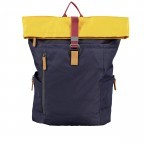 Rucksack RS49 mit Rolltop Dark Blue Yellow, Farbe: blau/petrol, Marke: Franky, EAN: 4251672764011, Abmessungen in cm: 28x40x13, Bild 1 von 8