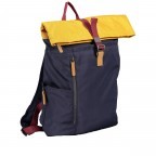 Rucksack RS49 mit Rolltop Dark Blue Yellow, Farbe: blau/petrol, Marke: Franky, EAN: 4251672764011, Abmessungen in cm: 28x40x13, Bild 2 von 8