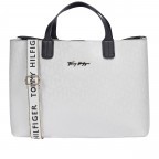 Handtasche Iconic Satchel Monogram Bright White Mono, Farbe: weiß, Marke: Tommy Hilfiger, EAN: 8720113704276, Abmessungen in cm: 34x25x17, Bild 1 von 2