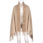 Cape mit Kunstfellbesatz Beige, Farbe: beige, Marke: Hausfelder Manufaktur, EAN: 4065646004108, Bild 1 von 2