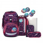 Schulranzen Pack Lumi Edition Set 6-teilig Bärmuda Viereck, Farbe: flieder/lila, Marke: Ergobag, EAN: 4057081077052, Abmessungen in cm: 25x35x22, Bild 1 von 7