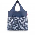 Falttasche Mini Maxi Shopper Plus Signature Navy, Farbe: blau/petrol, Marke: Reisenthel, EAN: 4012013722127, Abmessungen in cm: 42.5x60x7, Bild 1 von 2