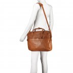 Aktentasche Cognac, Farbe: cognac, Marke: Hausfelder Manufaktur, EAN: 4065646004962, Abmessungen in cm: 41x29x10, Bild 4 von 7