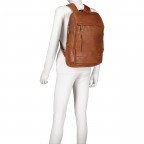 Rucksack mit Laptopfach 15 Zoll Dark Cognac, Farbe: cognac, Marke: Hausfelder Manufaktur, EAN: 4065646004979, Abmessungen in cm: 30x44x13, Bild 6 von 9