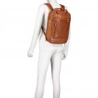 Rucksack mit Laptopfach 13 Zoll Cognac, Farbe: cognac, Marke: Hausfelder Manufaktur, EAN: 4065646004986, Abmessungen in cm: 27.5x37x10, Bild 5 von 8