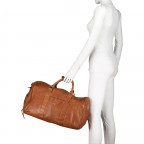 Reisetasche Cognac, Farbe: cognac, Marke: Hausfelder Manufaktur, EAN: 4065646005006, Abmessungen in cm: 48x27x18.5, Bild 4 von 8